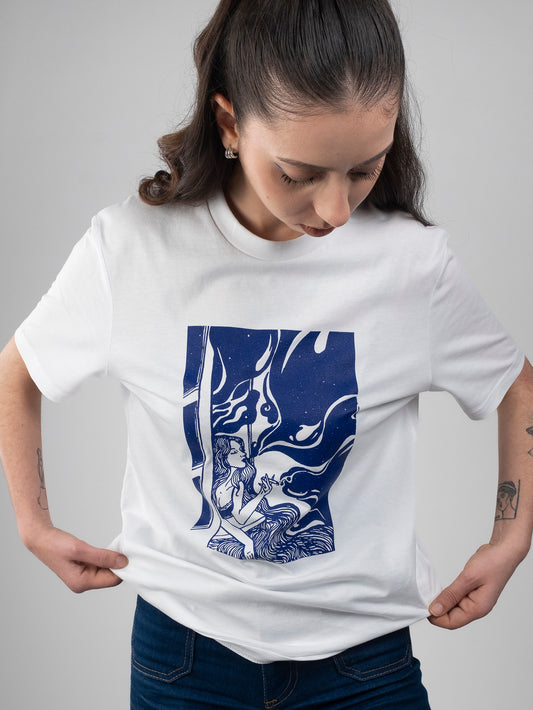 T-shirt oversize coton bio Smoking Stars (Illustration Devant)