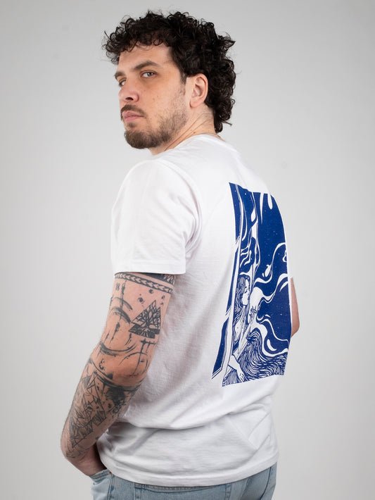 T-shirt oversize coton bio Smoking Stars (Illustration Dos)