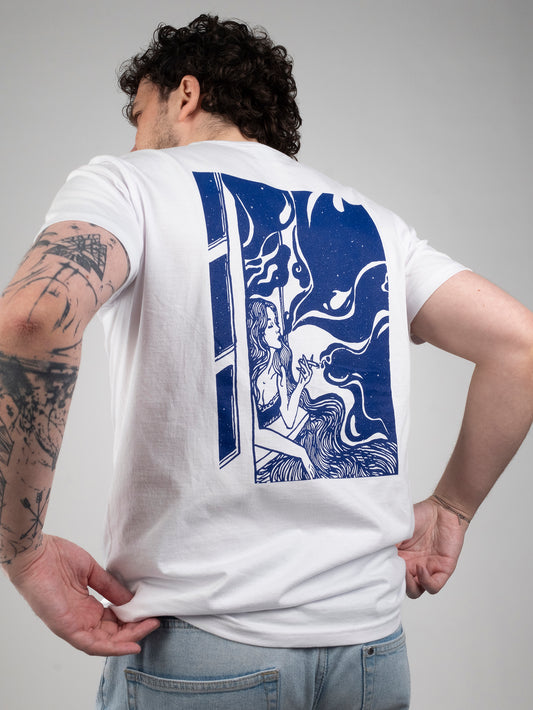 T-shirt oversize coton bio Smoking Stars (Illustration Dos)